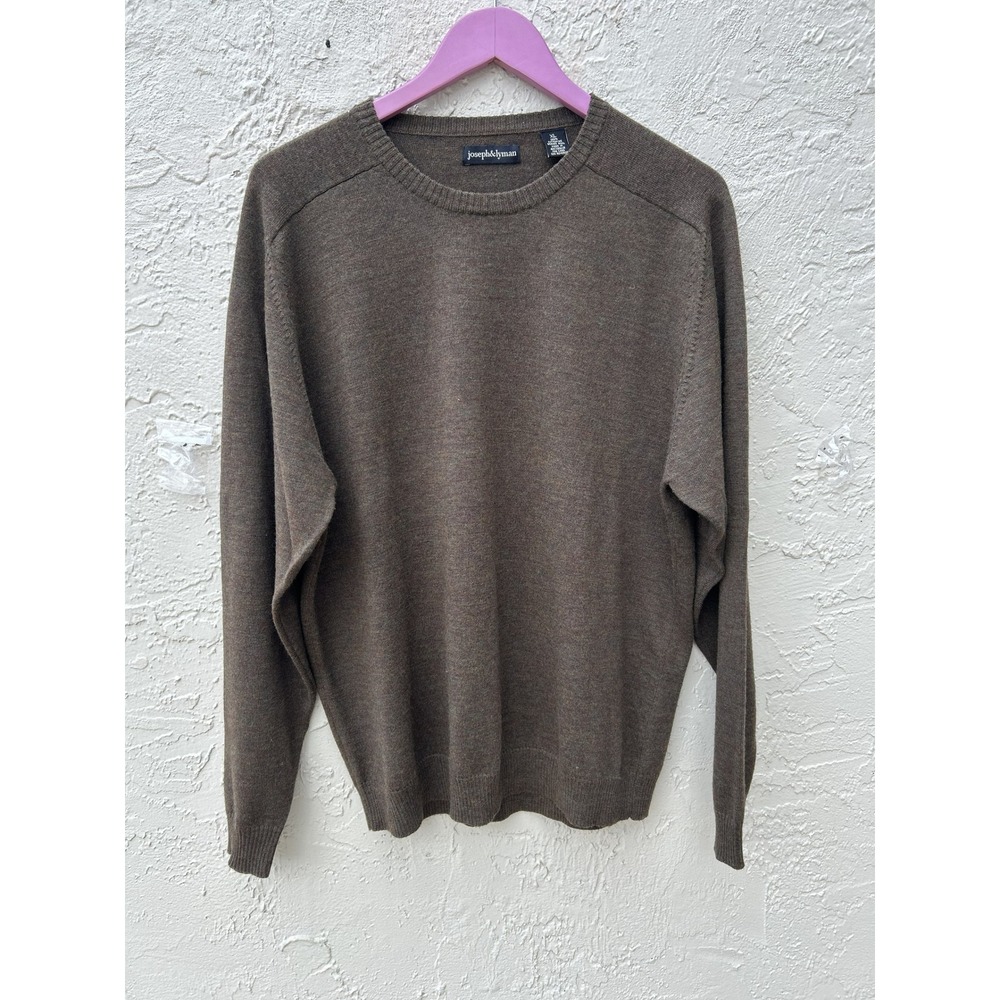 Joseph & Lyman Mens XL Brown Extrafine Merino Wool Crewneck Sweater Australia